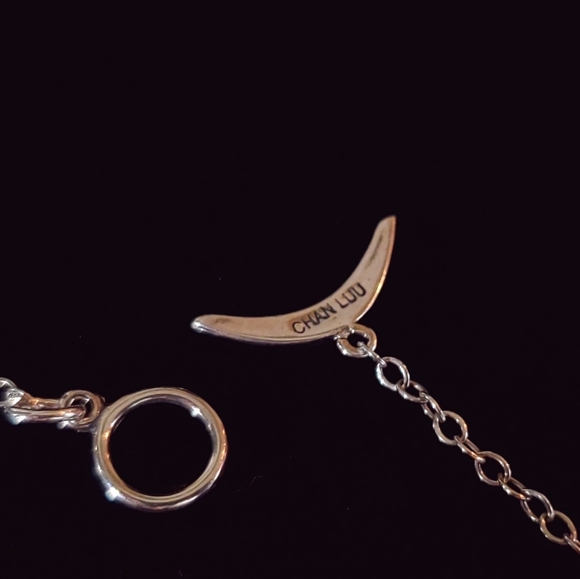 925 Chan Luu Agate Blue Stone and Sterling Disc Necklace Modern Designer - Picture 2 of 12